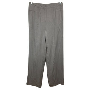 NWT Soft Surroundings Pants Womens Sz M Gray High Waist Straight Wide Leg Flowy‎